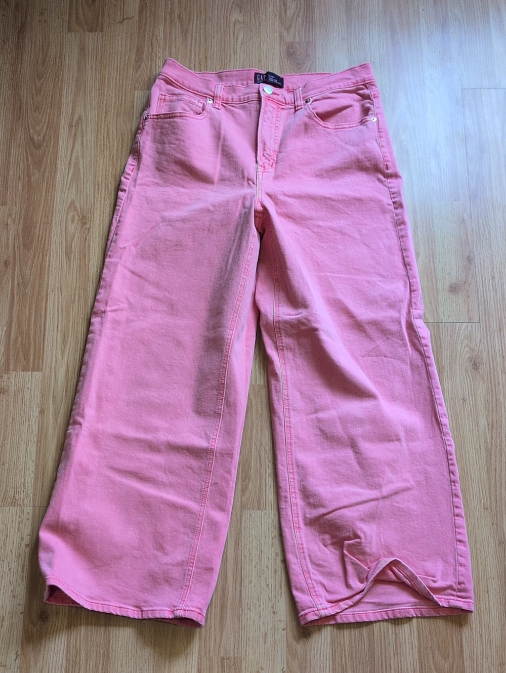 GAP High Rise Cropped Pink Wide Leg Pants Size 29/8